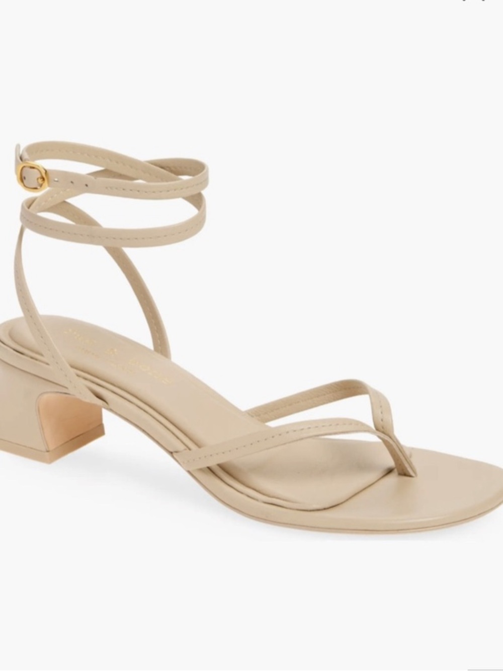rag & bone Gemma Beige Strappy Ankle-Wrap Block Heel Sandal - Brand new in box